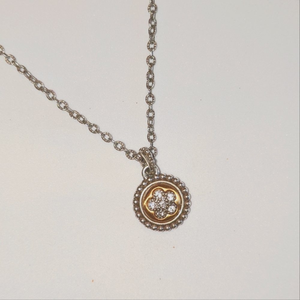 Reversible Brighton necklace with flower/heart pendant.